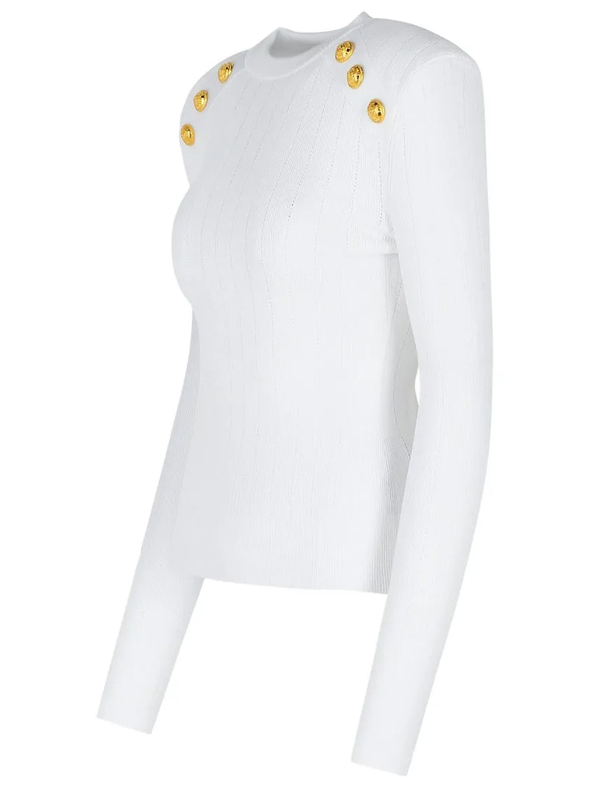 White Viscose Blend Sweater