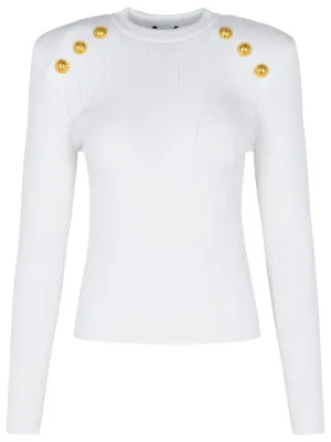 White Viscose Blend Sweater