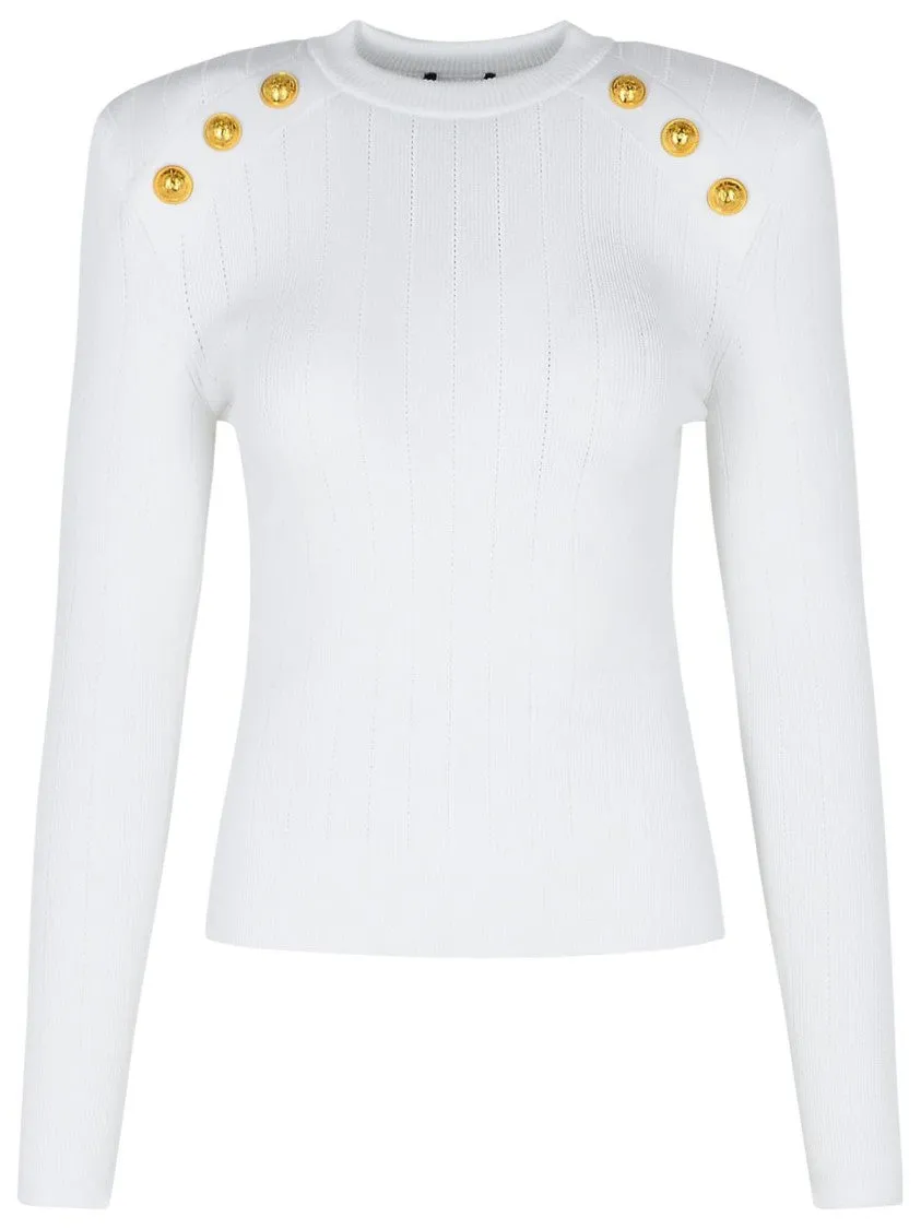 White Viscose Blend Sweater