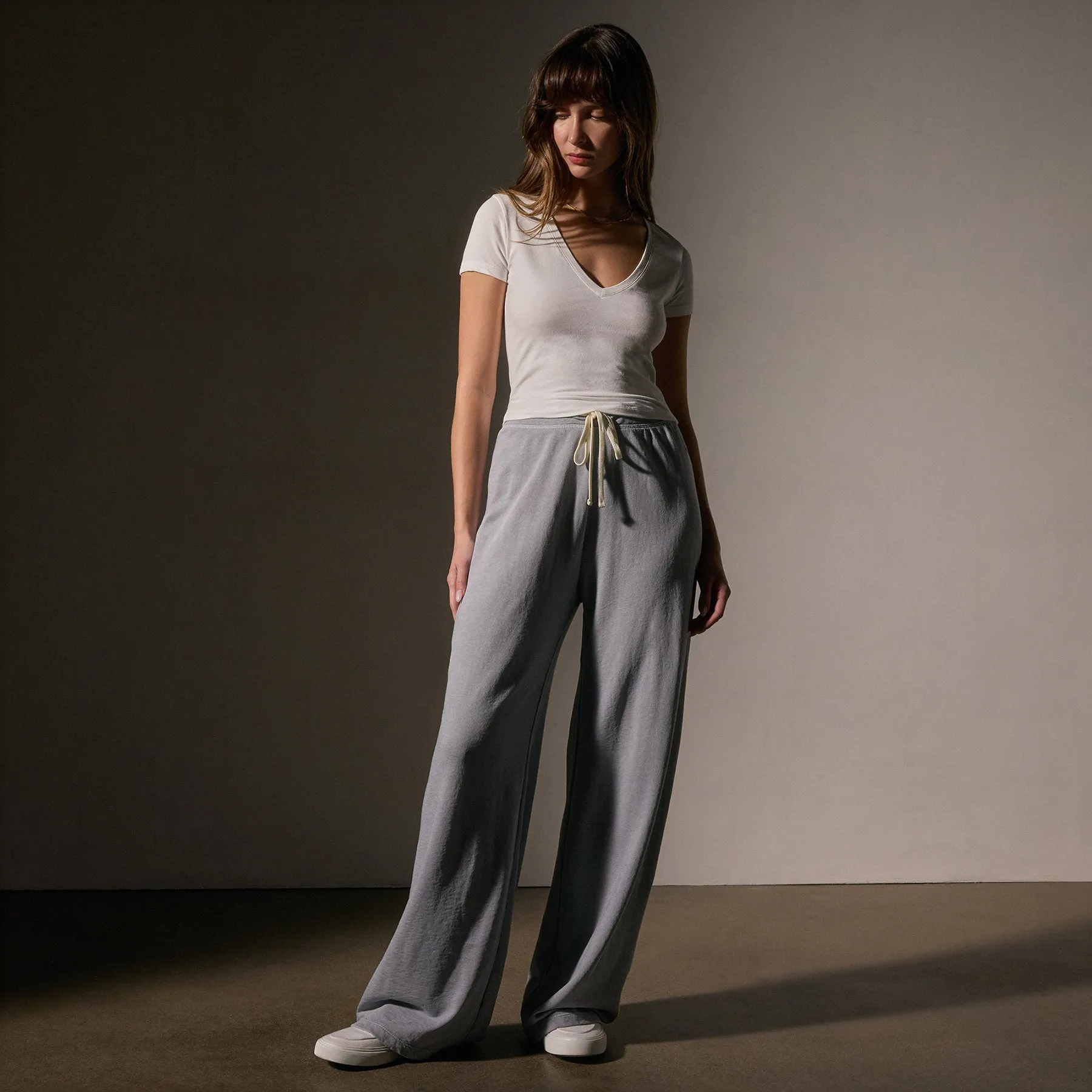 Wide Leg Sweatpant - Grey Sky Pigment