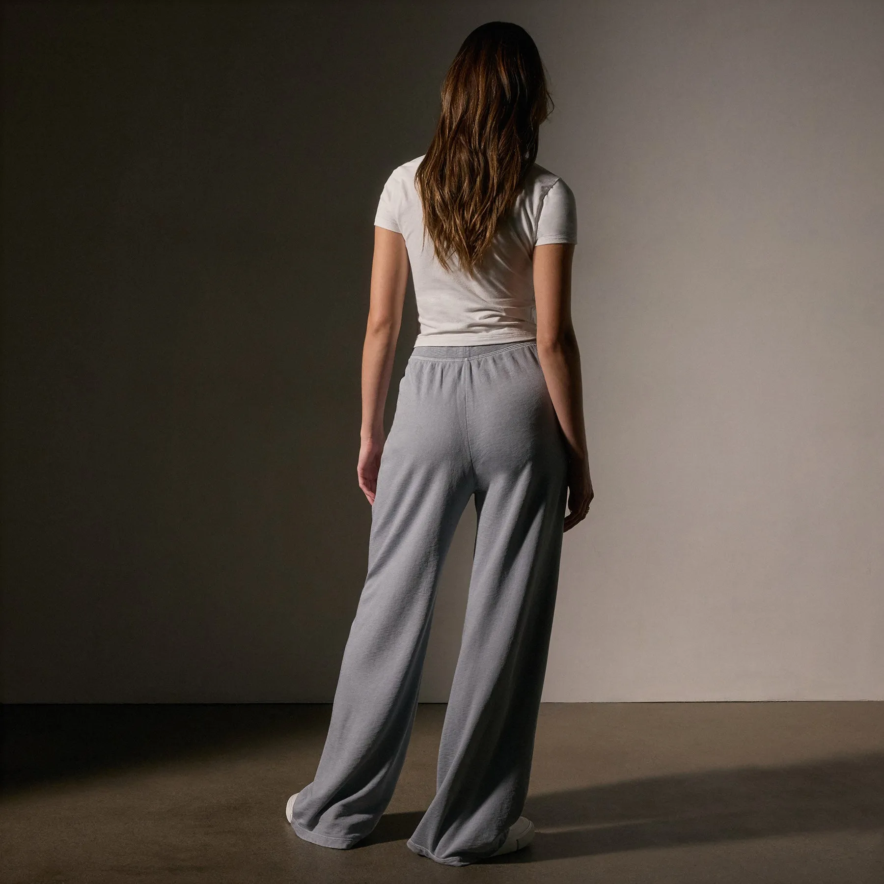 Wide Leg Sweatpant - Grey Sky Pigment