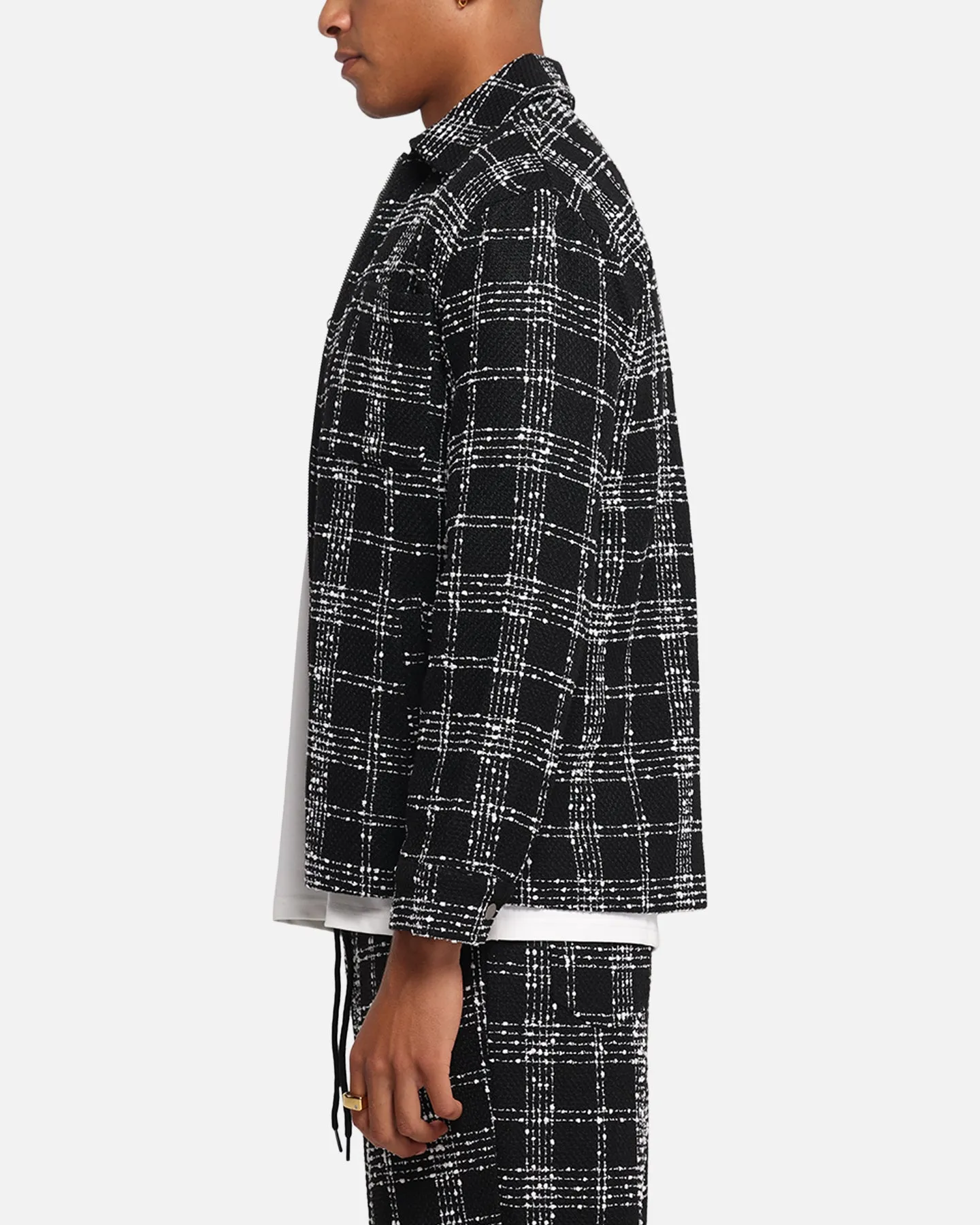 XXIII Boucle Tweed Zip Jacket Black/White
