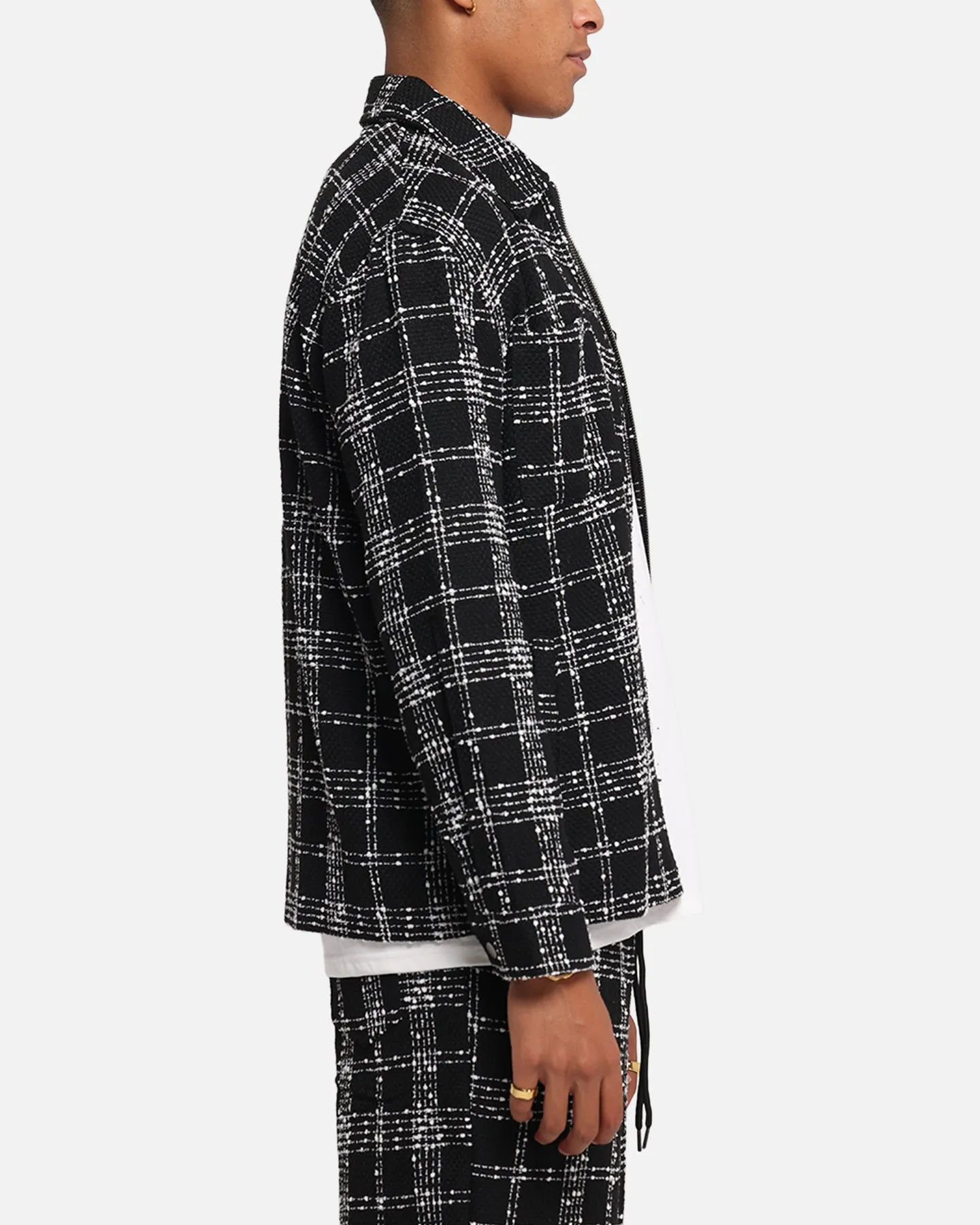 XXIII Boucle Tweed Zip Jacket Black/White