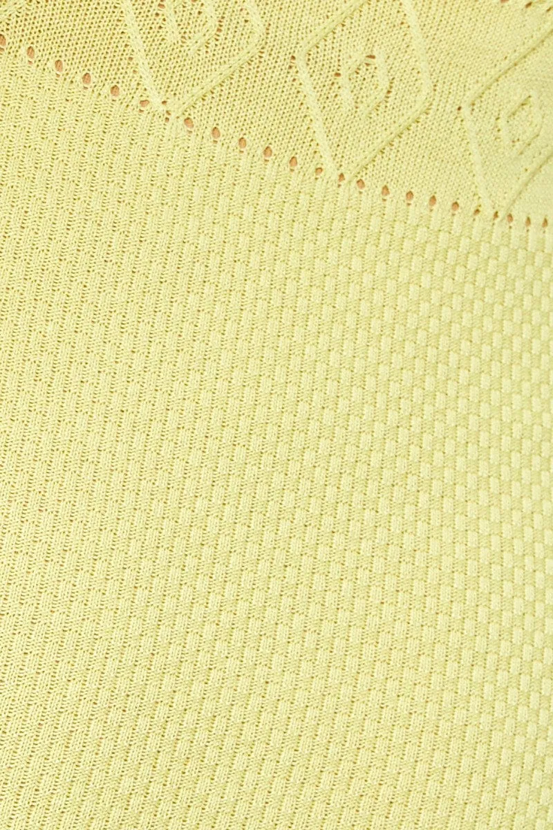 Yellow Knit Dress Sleeveless Mini